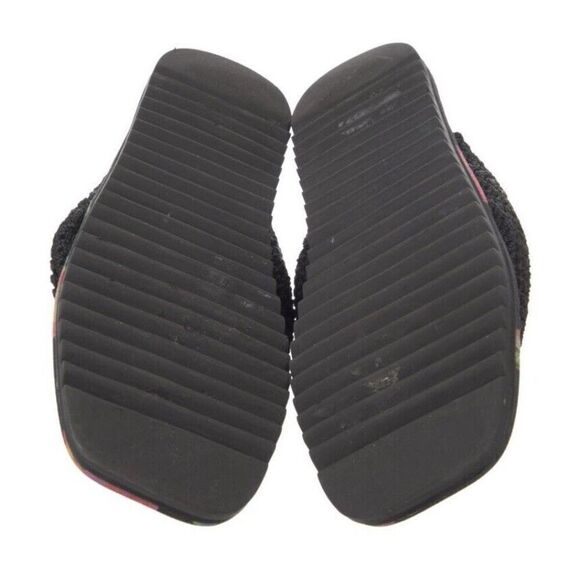 Farm Rio Black Puffy Knitted Tops/Printed Bottom Flip Flop Sandals Size 8 - Picture 4 of 5